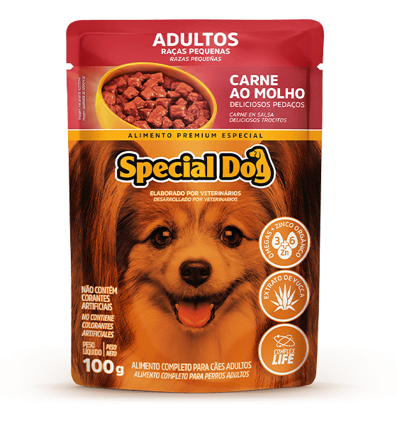 Sachê Special Dog para Cães Adultos Raças Pequenas Sabor Carne - 100g