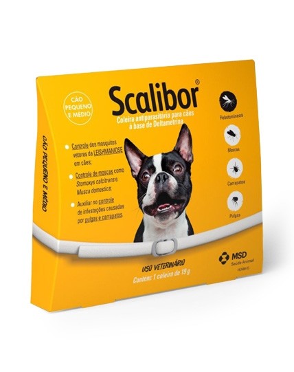 Coleira Antiparasitas 48cm para Cães Pequenos e Médios Scalibor MSD 19g